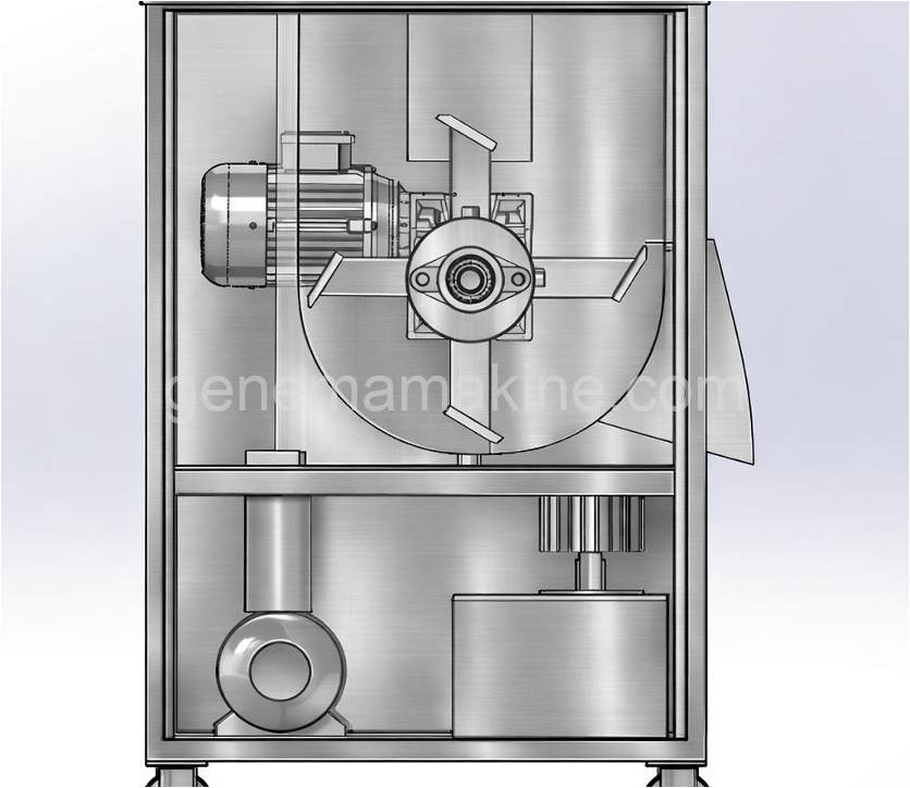 BioGEN-S50/S250 Kompost Biyoreaktörü Tasarım 3D-Yan Görünüş